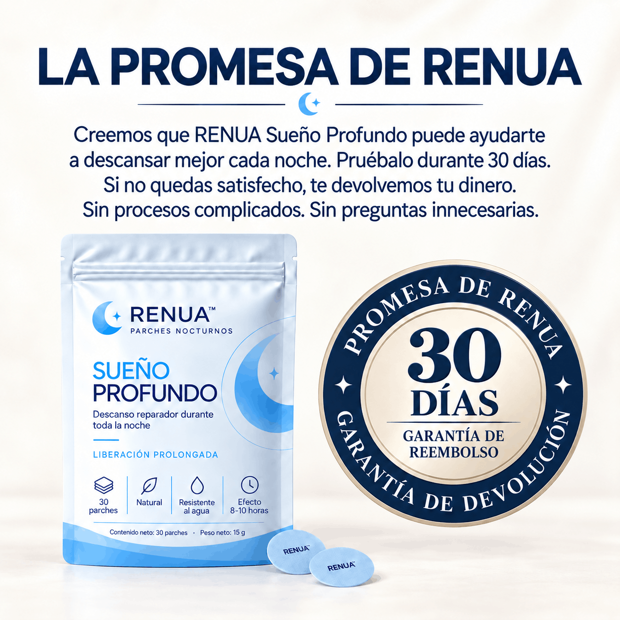 RENUA™ Parche Nocturno | Duerme de corrido Despierta renovada.